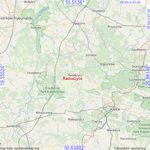 Radoszyce on map