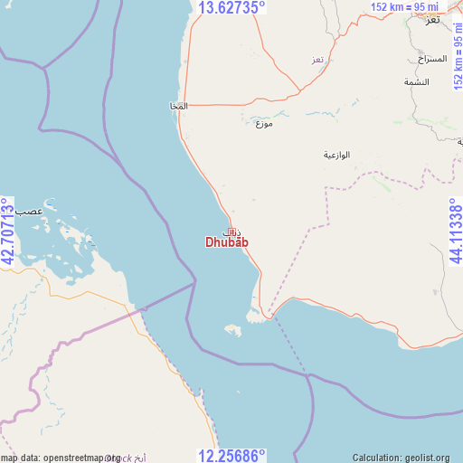 Dhubāb on map