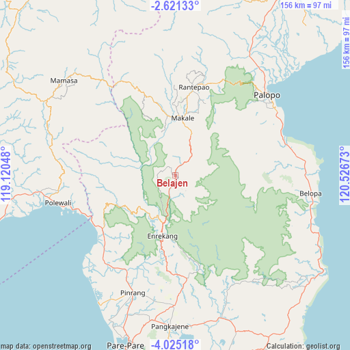 Belajen on map