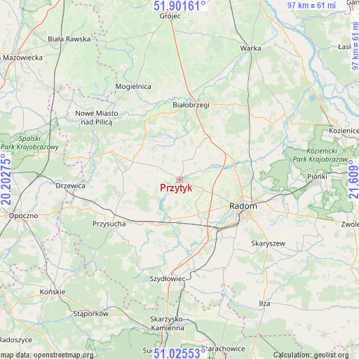 Przytyk on map