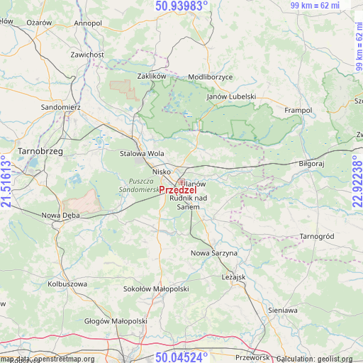 Przędzel on map