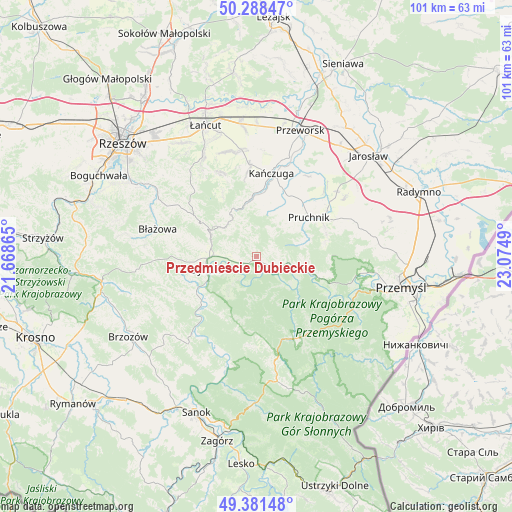 Przedmieście Dubieckie on map