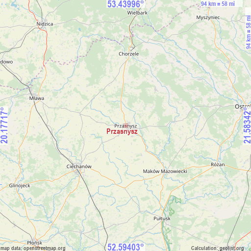 Przasnysz on map