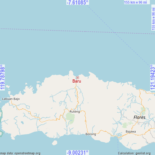 Baru on map