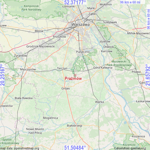 Prażmów on map