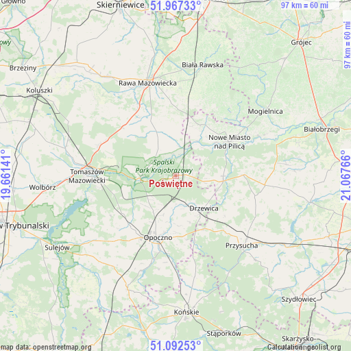 Poświętne on map