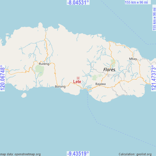 Lete on map