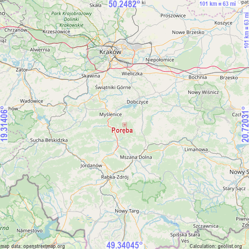 Poręba on map