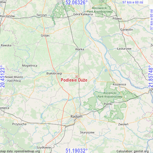 Podlesie Duże on map