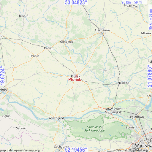 Płońsk on map