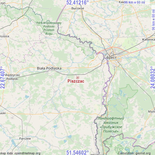 Piszczac on map