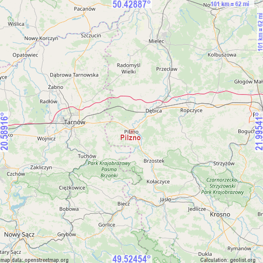 Pilzno on map