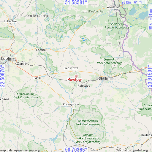 Pawłów on map