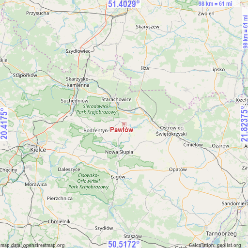 Pawłów on map