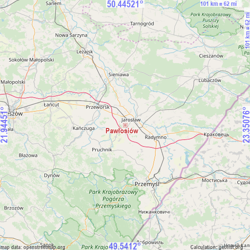 Pawłosiów on map