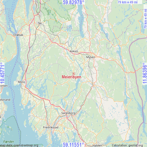 Meieribyen on map