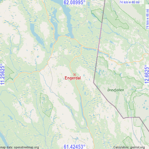 Engerdal on map