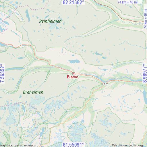 Bismo on map