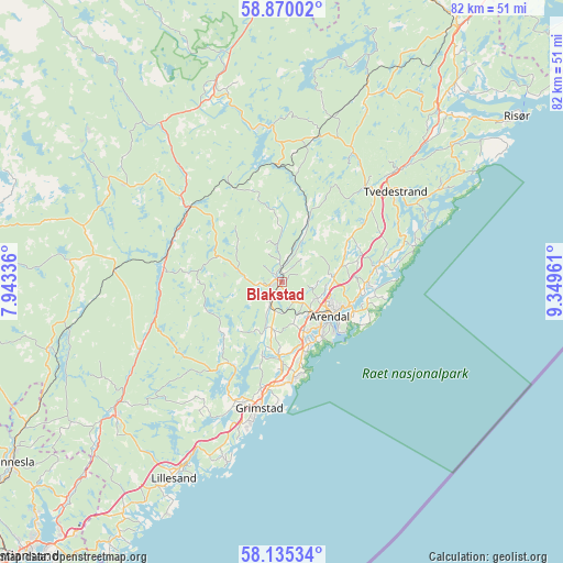 Blakstad on map