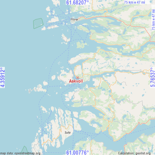 Askvoll on map