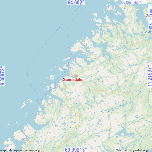 Steinsdalen on map
