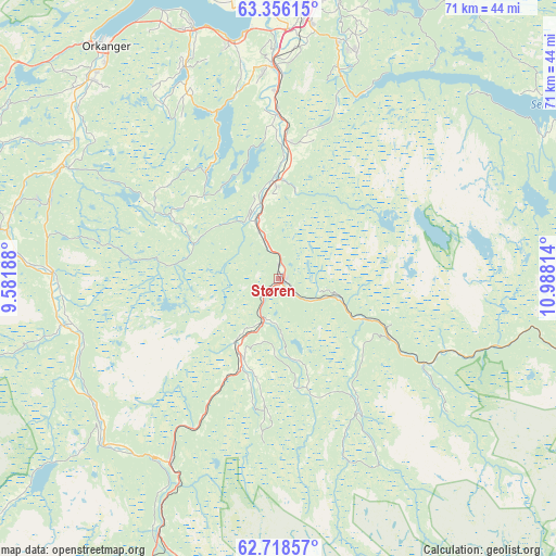 Støren on map