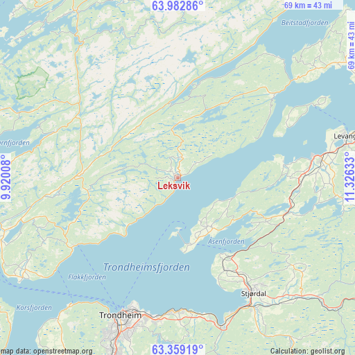 Leksvik on map