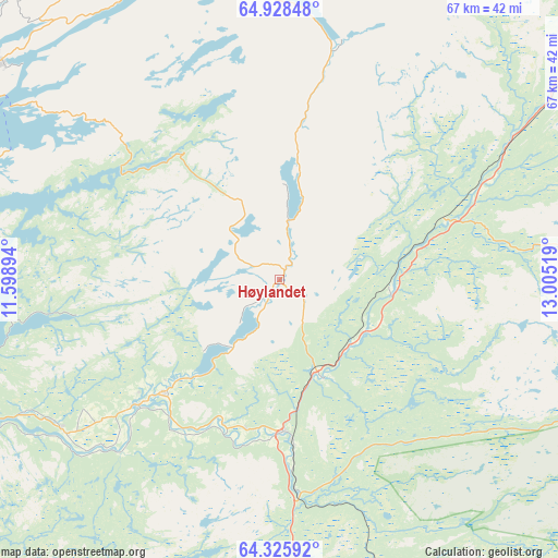 Høylandet on map