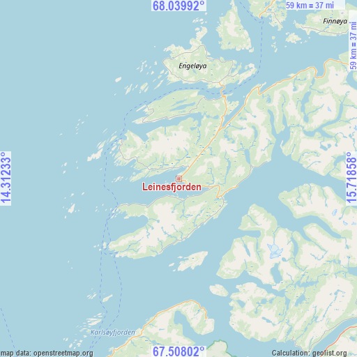 Leinesfjorden on map