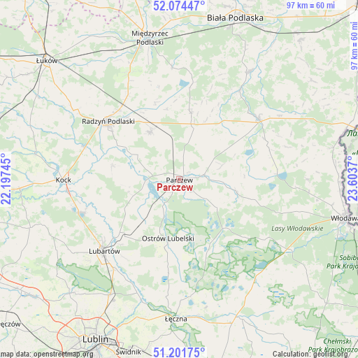Parczew on map