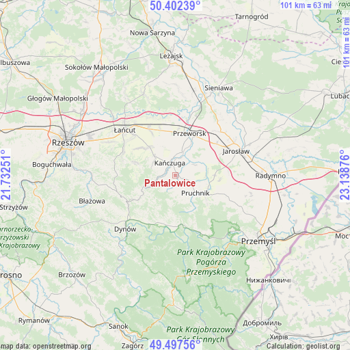 Pantalowice on map