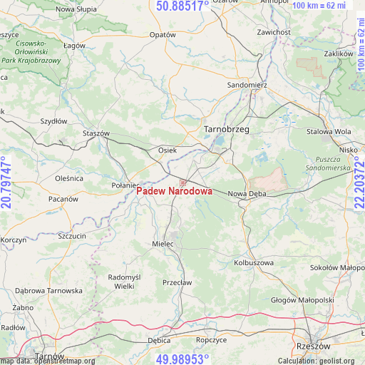 Padew Narodowa on map