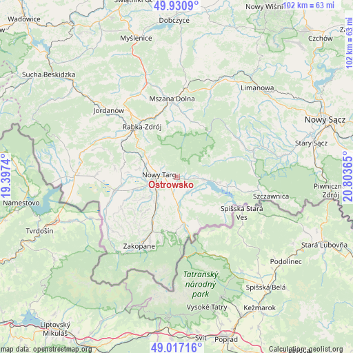 Ostrowsko on map