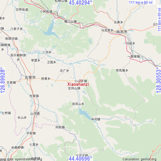 Xiaoshanzi on map