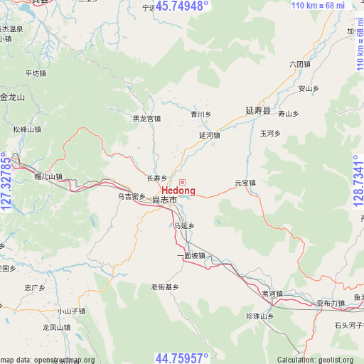 Hedong on map