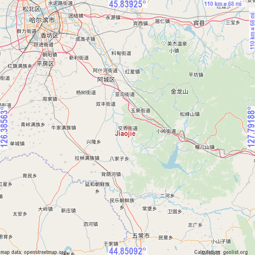 Jiaojie on map