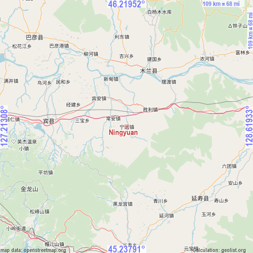 Ningyuan on map