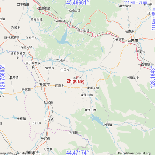 Zhiguang on map