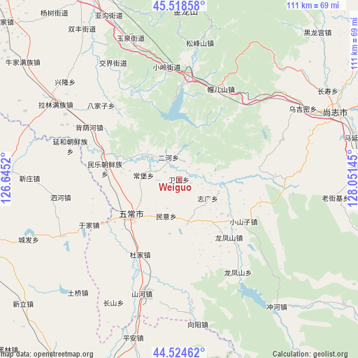 Weiguo on map