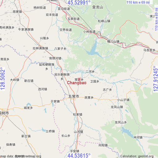 Changbao on map