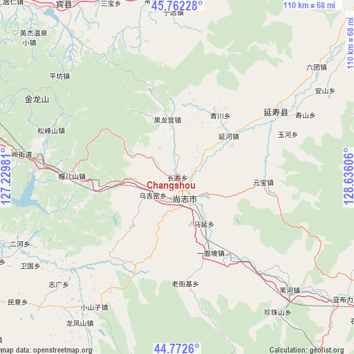 Changshou on map