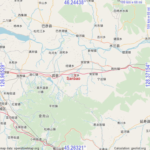 Sanbao on map