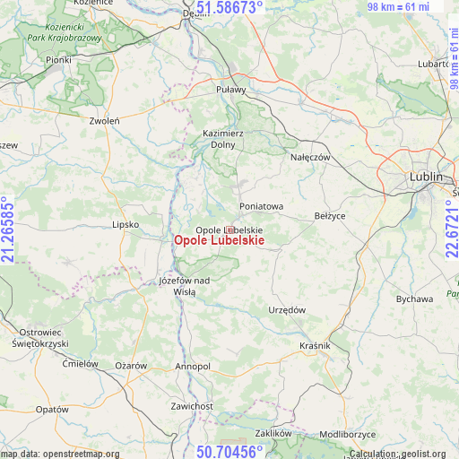 Opole Lubelskie on map