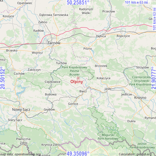 Ołpiny on map