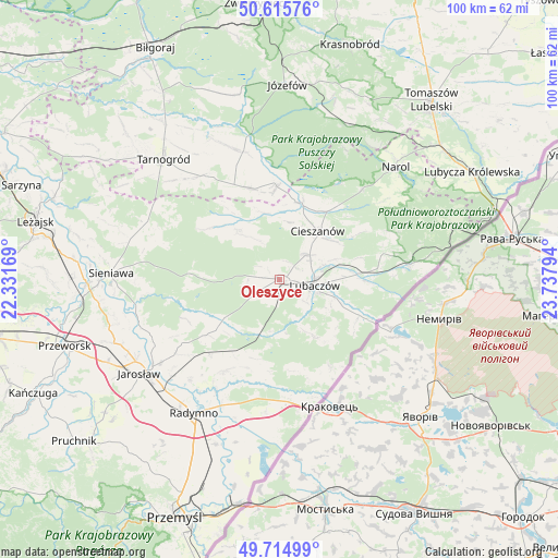 Oleszyce on map