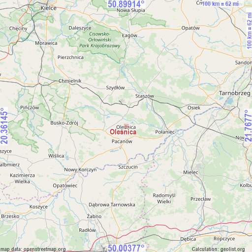 Oleśnica on map