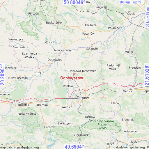 Odporyszów on map