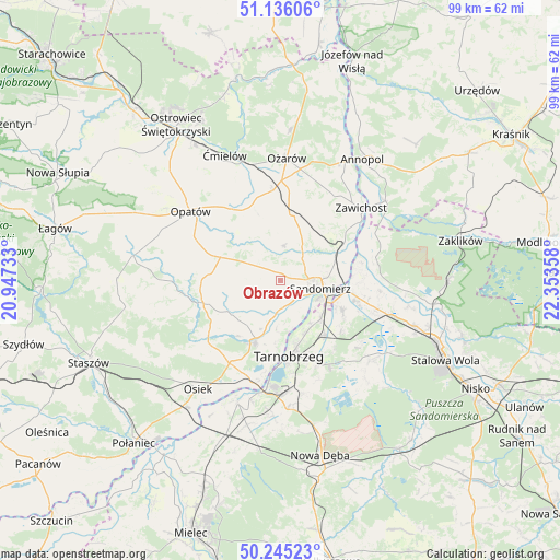 Obrazów on map