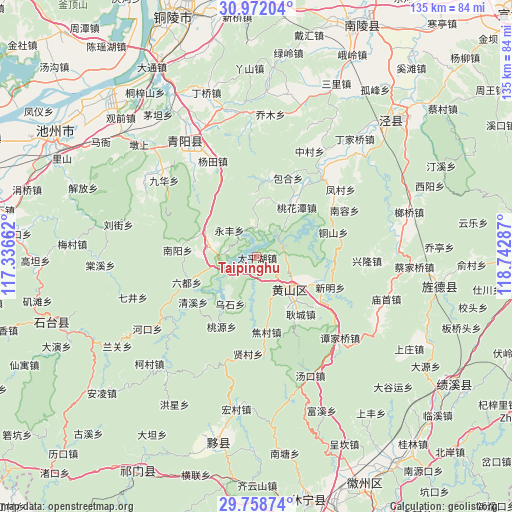 Taipinghu on map