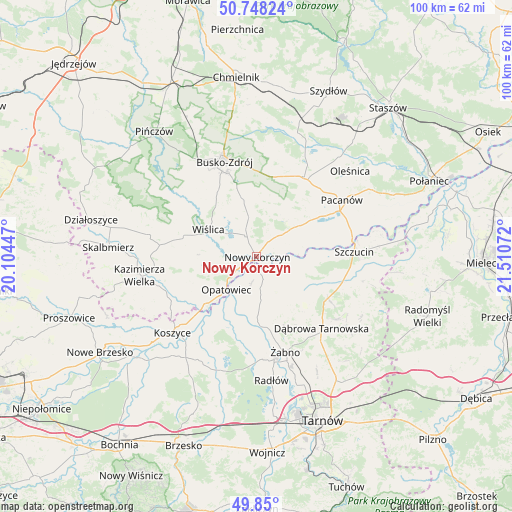 Nowy Korczyn on map